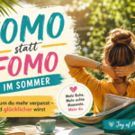 JOMO statt FOMO im Sommer – entspannte Frau in einer Hängematte genießt einen achtsamen Sommer ohne Social Media Stress