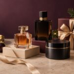 Elegante Beauty-Geschenke zu Weihnachten mit Parfum, Haarpflege und Handcreme in Pflaume und Gold